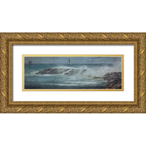 Coastal Drift Wood Gold Ornate Wood Framed Art Print with Double Matting by Lewis, Sheldon