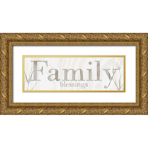 Family Blessings Gold Ornate Wood Framed Art Print with Double Matting by Lewis, Sheldon