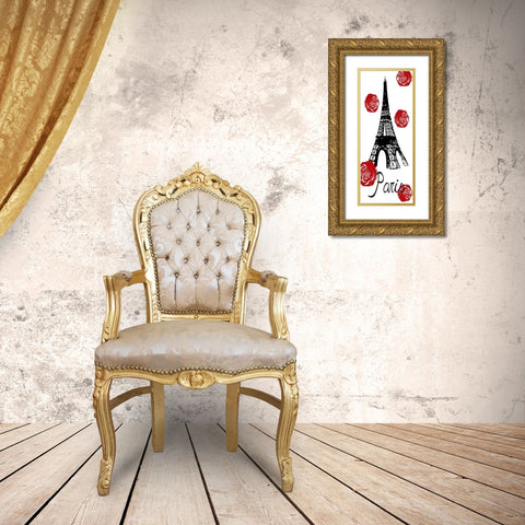 Red Paris Gold Ornate Wood Framed Art Print with Double Matting by Lewis, Sheldon