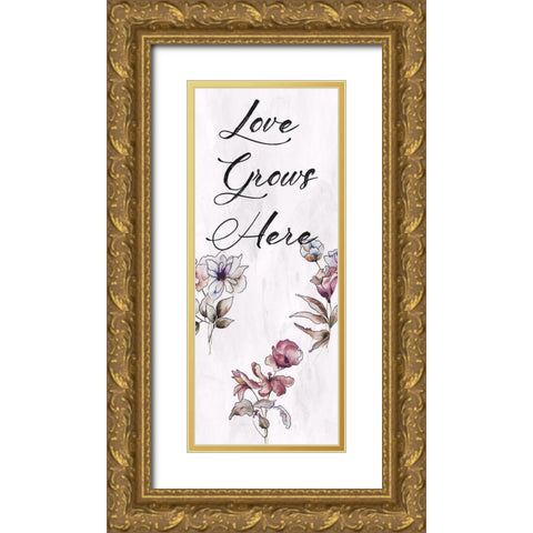 Love Grows Gold Ornate Wood Framed Art Print with Double Matting by Lewis, Sheldon