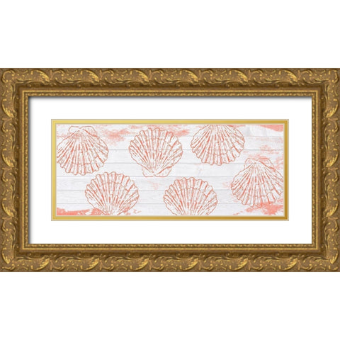 Ocean Shell Gold Ornate Wood Framed Art Print with Double Matting by Lewis, Sheldon