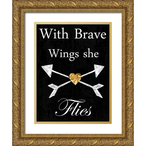Brave Wings Gold Ornate Wood Framed Art Print with Double Matting by Lewis, Sheldon