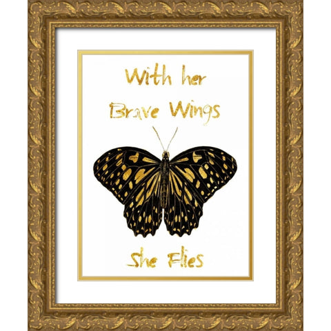 Brave Wings Gold Ornate Wood Framed Art Print with Double Matting by Lewis, Sheldon