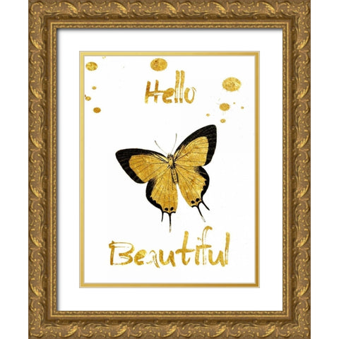 Hello Gold Ornate Wood Framed Art Print with Double Matting by Lewis, Sheldon