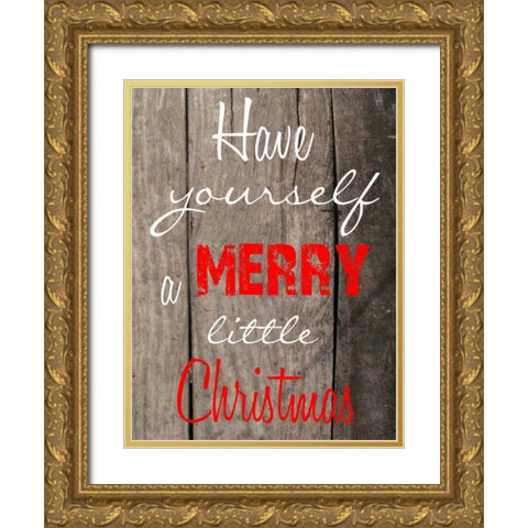 Bright Christmas Gold Ornate Wood Framed Art Print with Double Matting by Lewis, Sheldon