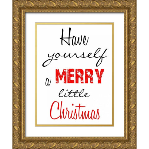 Merry Little Gold Ornate Wood Framed Art Print with Double Matting by Lewis, Sheldon