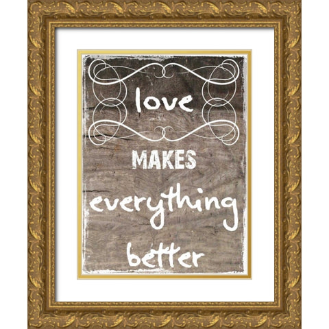 Little Bit More Love Gold Ornate Wood Framed Art Print with Double Matting by Lewis, Sheldon