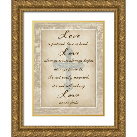 Patient Love Gold Ornate Wood Framed Art Print with Double Matting by Lewis, Sheldon