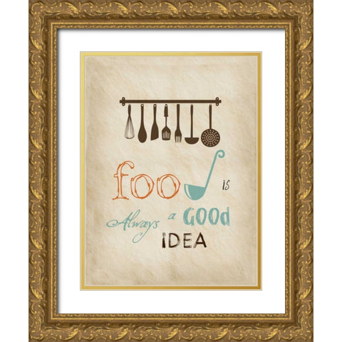 Good Food Gold Ornate Wood Framed Art Print with Double Matting by Lewis, Sheldon