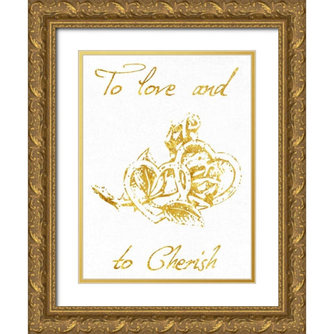 To Love And To Cherish Gold Ornate Wood Framed Art Print with Double Matting by Lewis, Sheldon