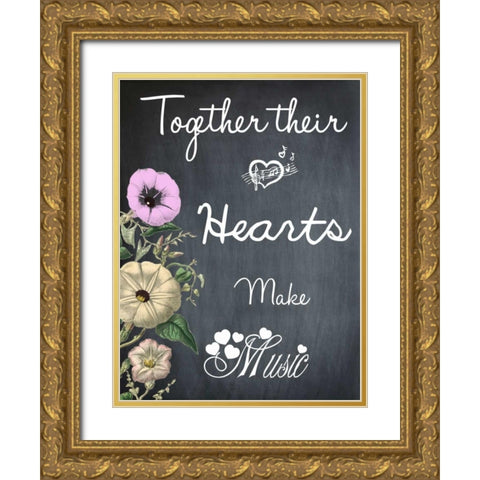 Music From The Heart Gold Ornate Wood Framed Art Print with Double Matting by Lewis, Sheldon