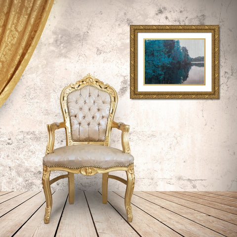 Blue Bayou Gold Ornate Wood Framed Art Print with Double Matting by Lewis, Sheldon