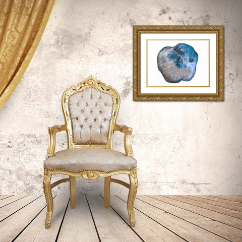 Saturn Rings Of Blue Gold Ornate Wood Framed Art Print with Double Matting by Lewis, Sheldon