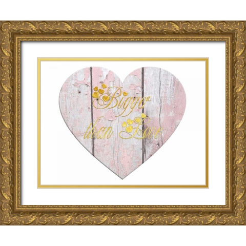 Bigger Than Love Gold Ornate Wood Framed Art Print with Double Matting by Lewis, Sheldon