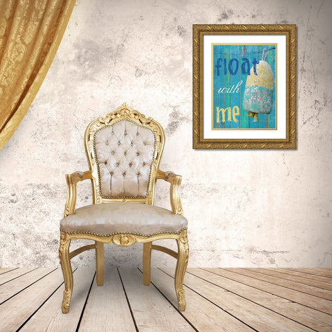 Float With Me Gold Ornate Wood Framed Art Print with Double Matting by Lewis, Sheldon