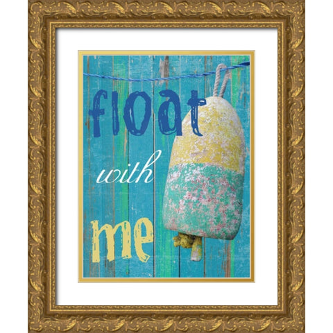 Float With Me Gold Ornate Wood Framed Art Print with Double Matting by Lewis, Sheldon
