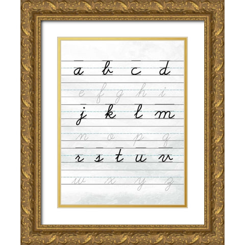 A to Z Penmanship Gold Ornate Wood Framed Art Print with Double Matting by Lewis, Sheldon