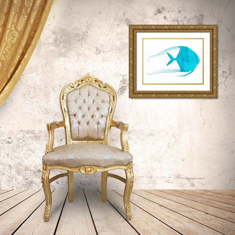 Blue Angel Gold Ornate Wood Framed Art Print with Double Matting by Lewis, Sheldon