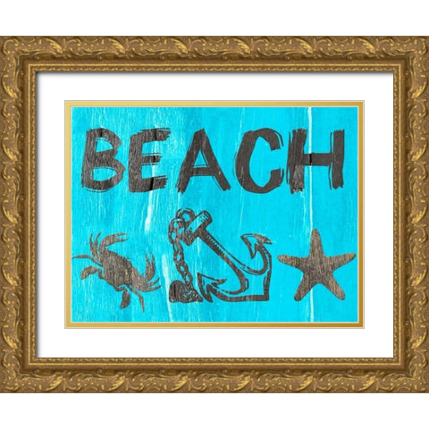 Tales From The Deep Blue Gold Ornate Wood Framed Art Print with Double Matting by Lewis, Sheldon