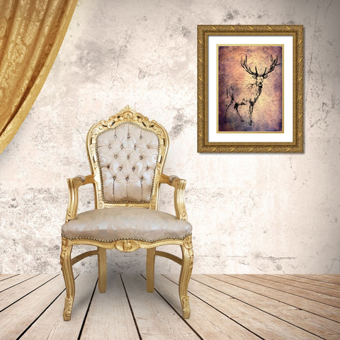 Vintage Lodge Gold Ornate Wood Framed Art Print with Double Matting by Lewis, Sheldon