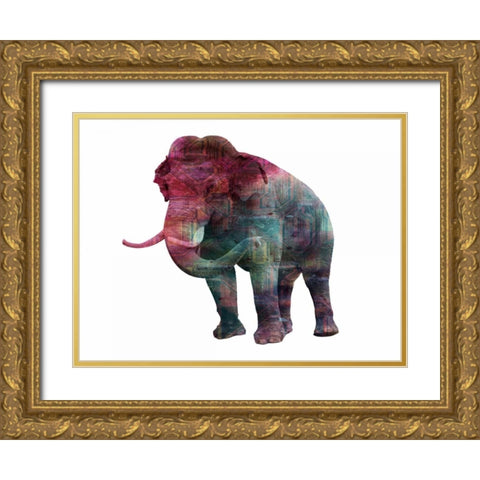 Elephant Memory In Color Gold Ornate Wood Framed Art Print with Double Matting by Lewis, Sheldon