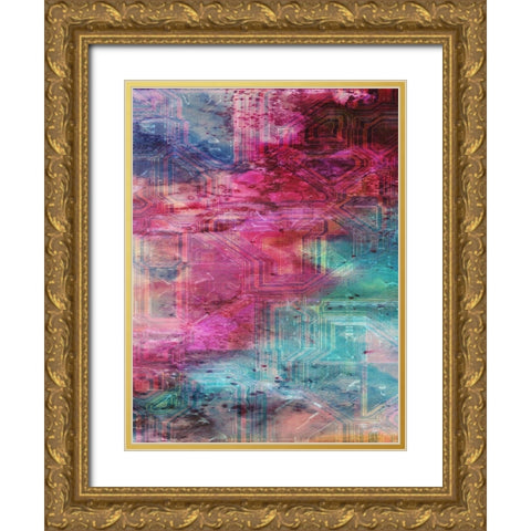 Third Dimensional Color Drift Gold Ornate Wood Framed Art Print with Double Matting by Lewis, Sheldon