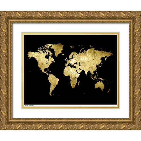 Golden World Gold Ornate Wood Framed Art Print with Double Matting by Lewis, Sheldon