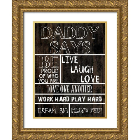 Dad Says 1 Gold Ornate Wood Framed Art Print with Double Matting by Lewis, Sheldon