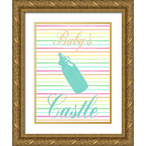Babys Castle Gold Ornate Wood Framed Art Print with Double Matting by Lewis, Sheldon