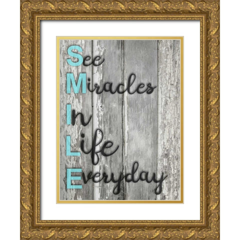 Smile Gold Ornate Wood Framed Art Print with Double Matting by Lewis, Sheldon