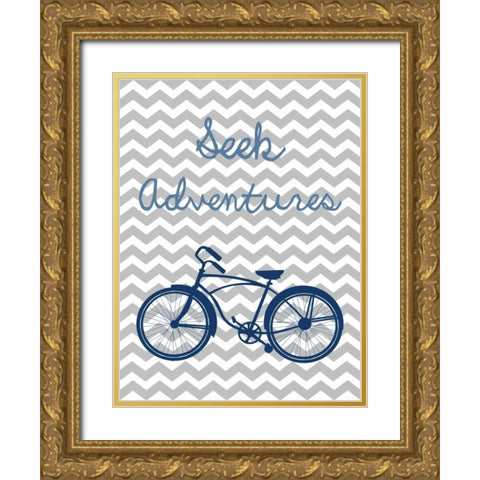 Seek Adventures Gold Ornate Wood Framed Art Print with Double Matting by Lewis, Sheldon
