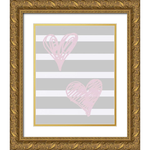 Warm Hearts Gold Ornate Wood Framed Art Print with Double Matting by Lewis, Sheldon