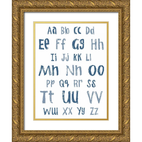 Now I know My ABC Gold Ornate Wood Framed Art Print with Double Matting by Lewis, Sheldon
