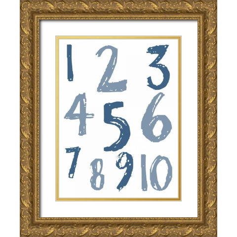 Whats Your Number Gold Ornate Wood Framed Art Print with Double Matting by Lewis, Sheldon