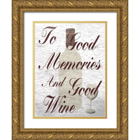 To Good Memories Gold Ornate Wood Framed Art Print with Double Matting by Lewis, Sheldon