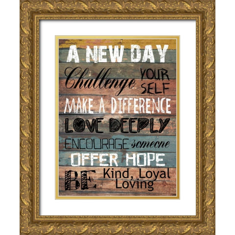 Words To Live By Gold Ornate Wood Framed Art Print with Double Matting by Lewis, Sheldon