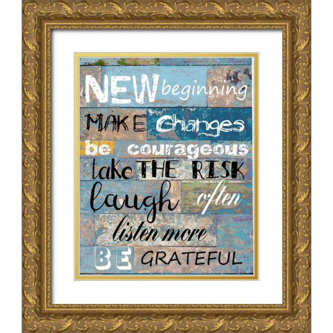 Words To Live By 2 Gold Ornate Wood Framed Art Print with Double Matting by Lewis, Sheldon