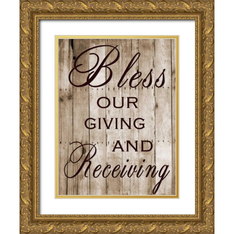 Our Giving Gold Ornate Wood Framed Art Print with Double Matting by Lewis, Sheldon