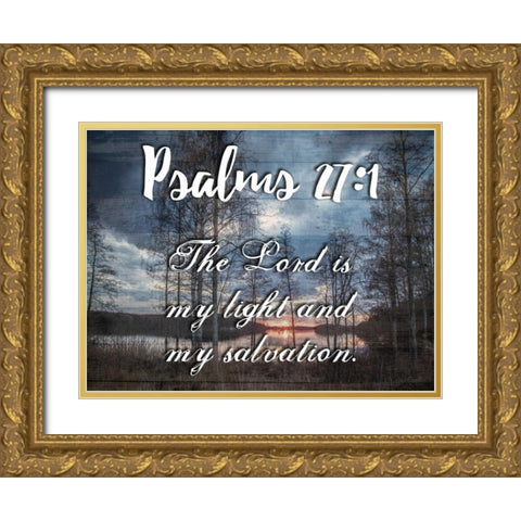 My Light And My Salvation Gold Ornate Wood Framed Art Print with Double Matting by Lewis, Sheldon