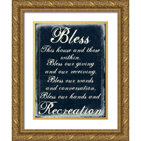 Bless B Gold Ornate Wood Framed Art Print with Double Matting by Lewis, Sheldon
