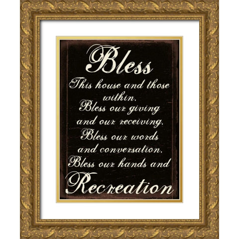 Bless A Gold Ornate Wood Framed Art Print with Double Matting by Lewis, Sheldon