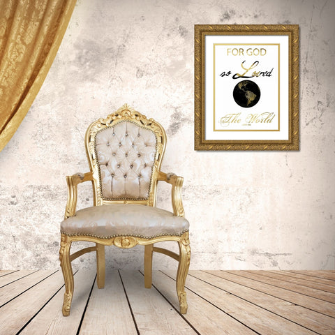 John 3-16 Gold Ornate Wood Framed Art Print with Double Matting by Lewis, Sheldon
