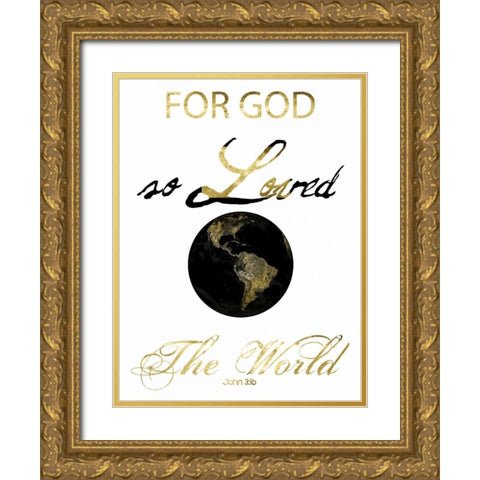 John 3-16 Gold Ornate Wood Framed Art Print with Double Matting by Lewis, Sheldon