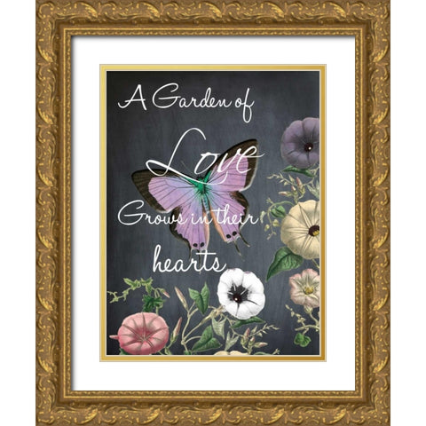 A Garden Of Love Gold Ornate Wood Framed Art Print with Double Matting by Lewis, Sheldon