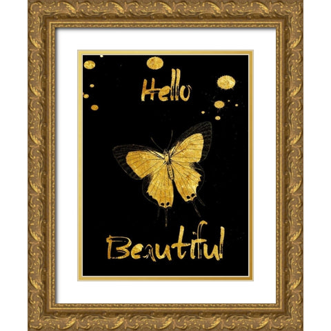 Hello Gold Ornate Wood Framed Art Print with Double Matting by Lewis, Sheldon