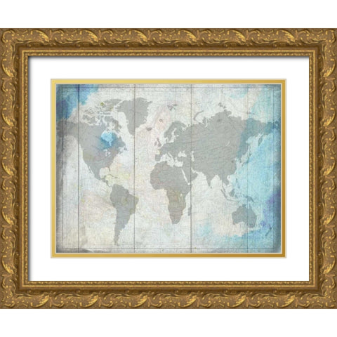 The World Gold Ornate Wood Framed Art Print with Double Matting by Lewis, Sheldon