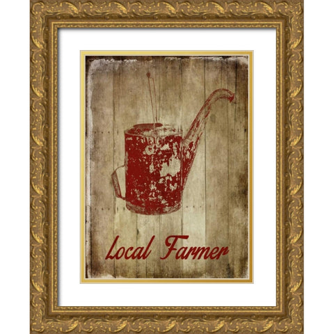 Local Farmer Gold Ornate Wood Framed Art Print with Double Matting by Lewis, Sheldon