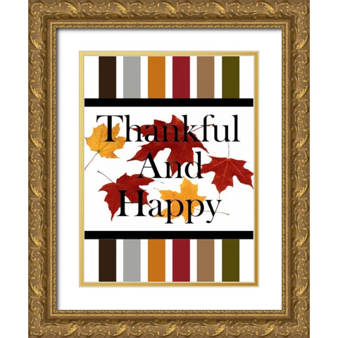 Thankful Gold Ornate Wood Framed Art Print with Double Matting by Lewis, Sheldon