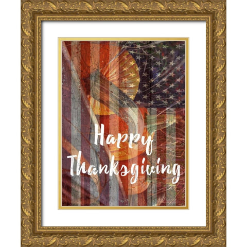 Thanksgiving Gold Ornate Wood Framed Art Print with Double Matting by Lewis, Sheldon