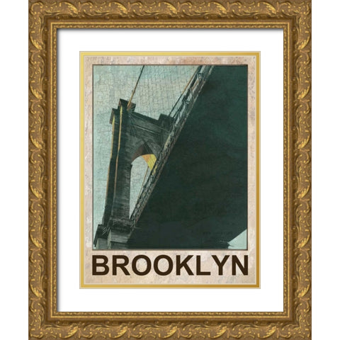 Hey Brooklyn Gold Ornate Wood Framed Art Print with Double Matting by Lewis, Sheldon